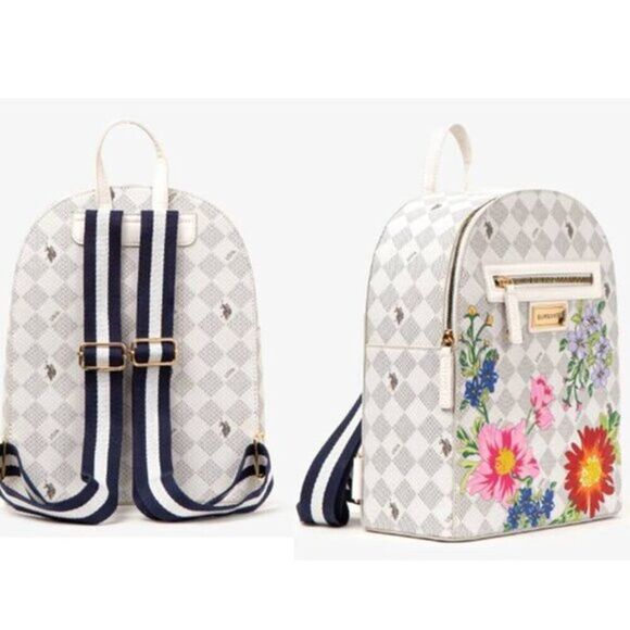 US Polo Floral Graphic Backpack Travel Bag Campus $89